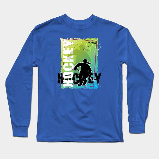 Abstract Women's Hockey Player Long Sleeve T-Shirt by SaucyMittsHockey